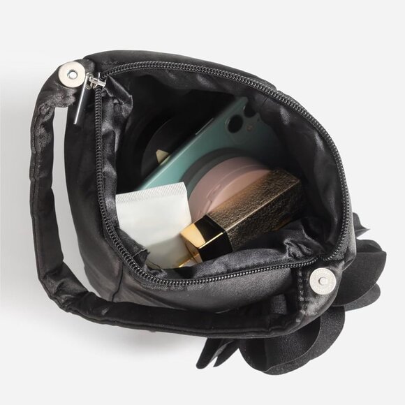 Clutch Purses for Women - Evening Bags Flower Satin Handbag Classy Wristlet Purs - Picture 3 of 7